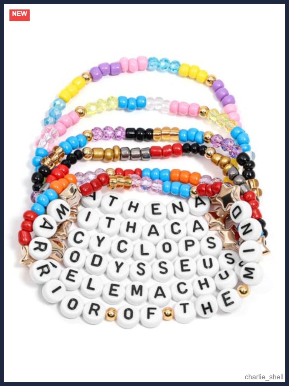 6 Pc Letter Bead Stretch Bracelet Set Stackable Music Fan Merch Gift